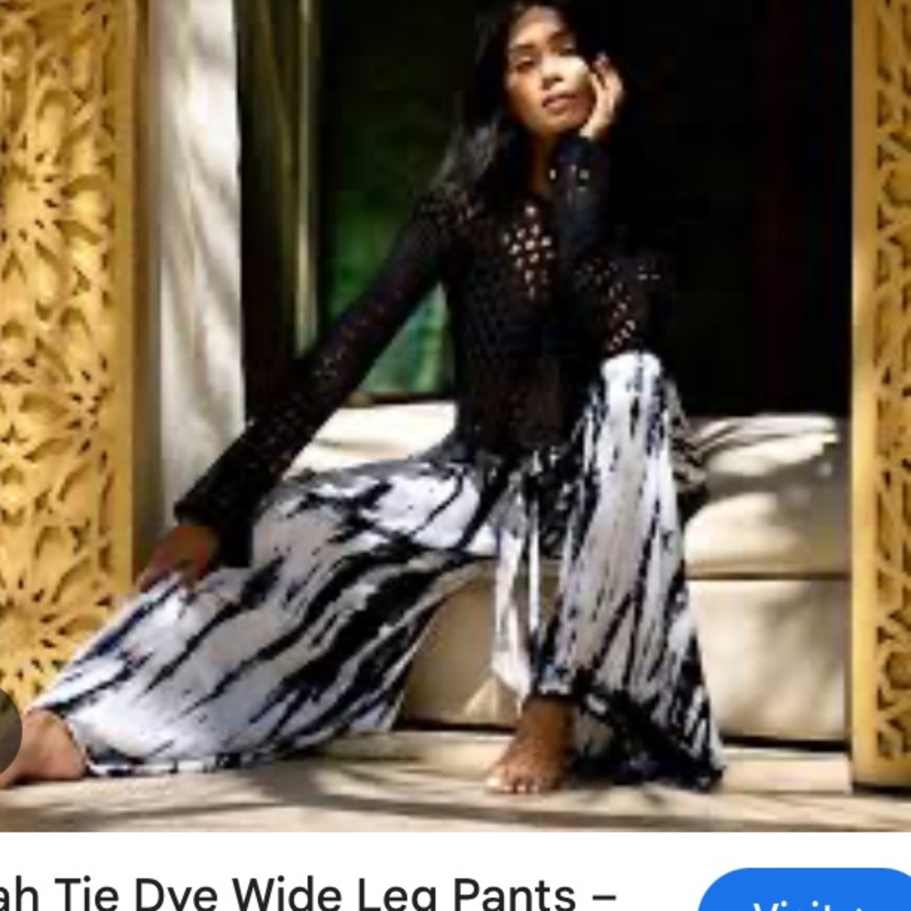 YF&B Boho Tie Dye Pink Split wide leg Palazzo pants Tie top set XS